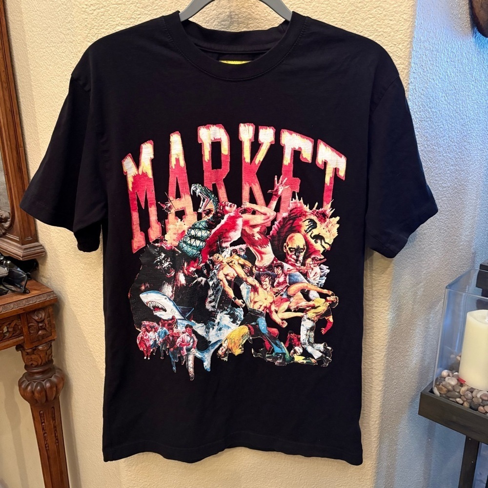 MARKET Black Arc Animal Mosh Pit Graphic T-Shirt Size Medium-Unisex